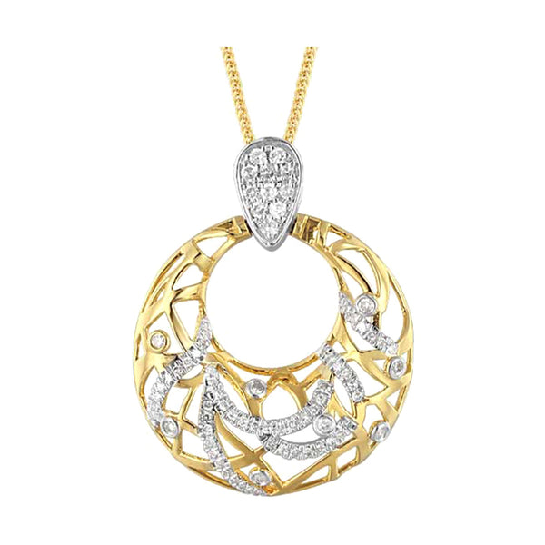 14Kt White Yellow Gold Diamond 1/4Ctw Pendant