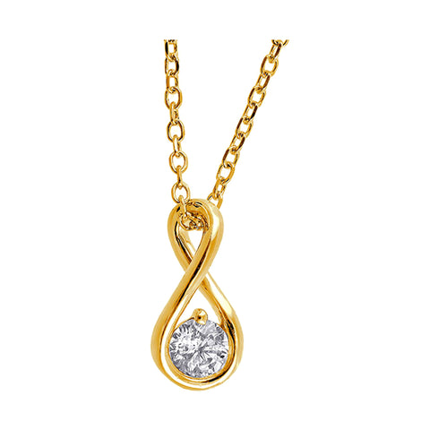 89 Facet 10Kt Yellow Gold Diamond 1/10Ctw Pendant