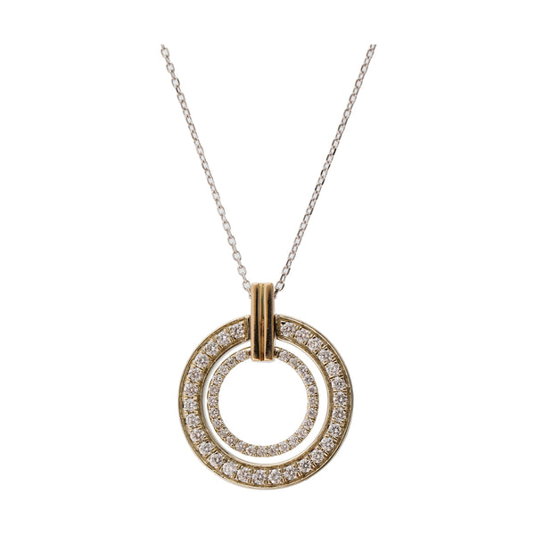 14Kt White Yellow Gold Diamond 1/2Ctw Pendant