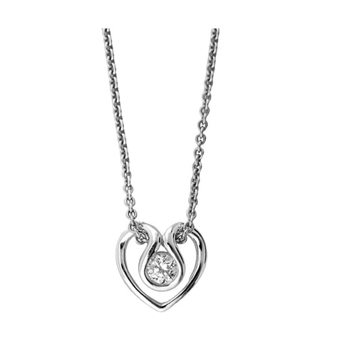 89 Facet Silver Diamond 1/8Ctw Pendant