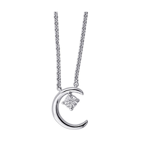 89 Facet Silver Diamond 1/10Ctw Pendant