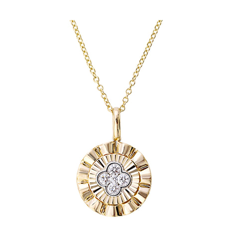 14Kt White Yellow Gold Diamond 1/3Ctw Pendant