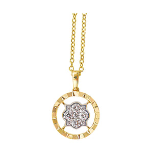 14Kt White Yellow Gold Diamond 1/5Ctw Pendant