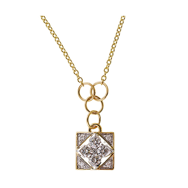 14Kt White Yellow Gold Diamond 1/3Ctw Pendant