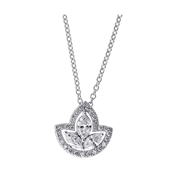 14Kt White Gold Diamond 1/2Ctw Pendant