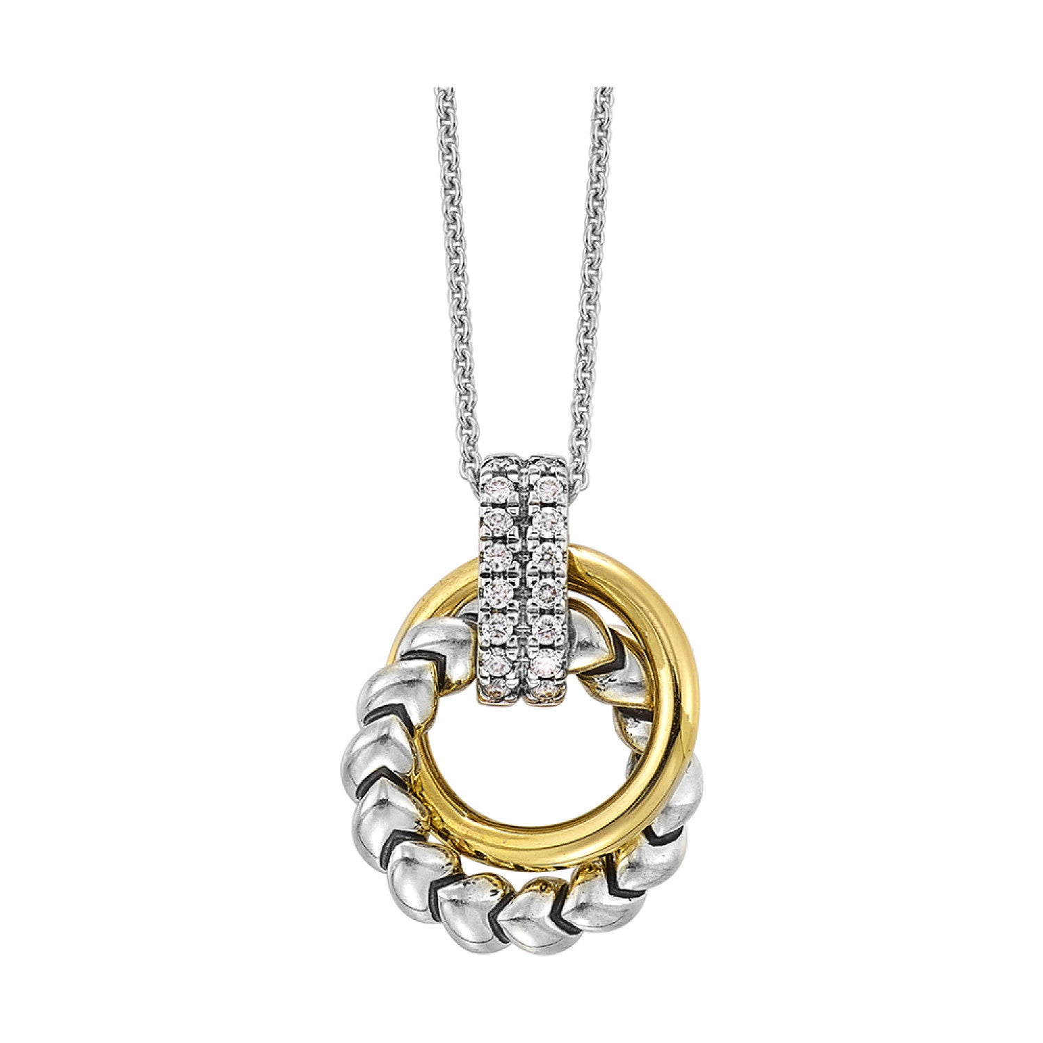 Gold & Silver Diamond Pendant