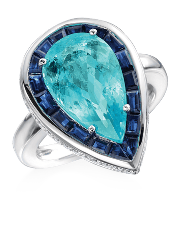 Rare Gemstone Paraiba Sapphire Ring