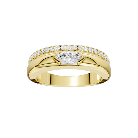 .40ctw EF/VS Lab Grown MQ/RD Stacked Look Ring 14KY