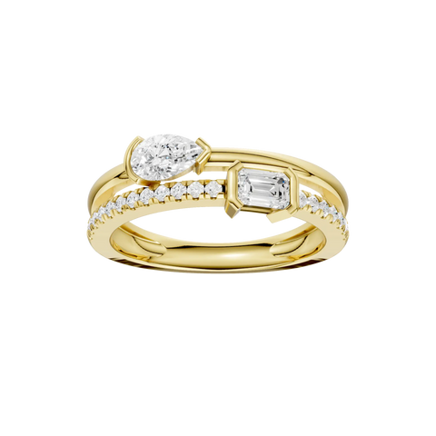 .62ctw EF/VS Lab Grown EC/PS/RD Stackable Ring 14KY