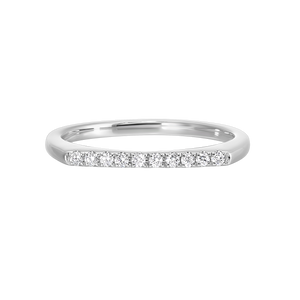 14K White or Yellow Gold Diamond Euro Stackable Fashion Ring (0.10CTW)