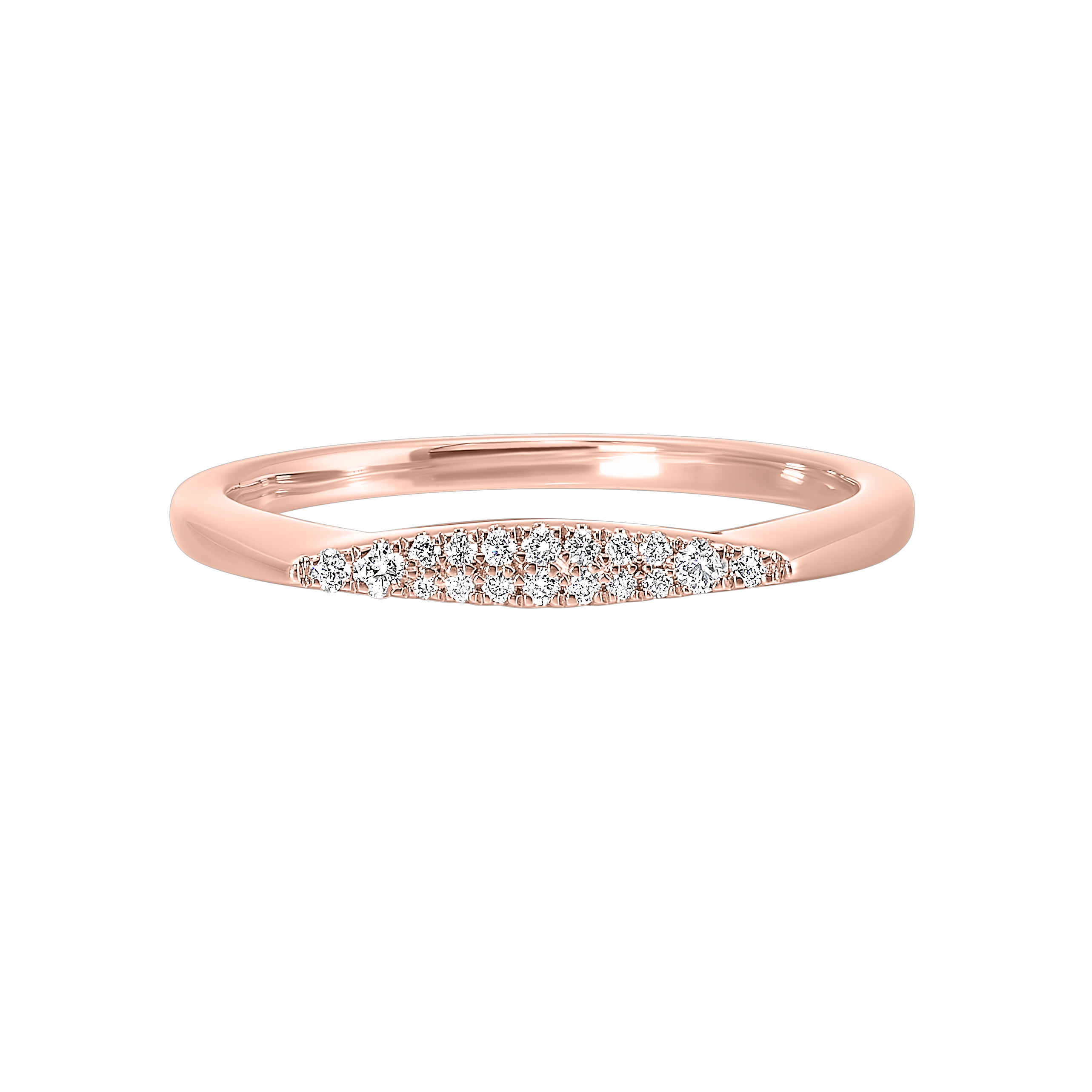 14K White or Yellow Gold Diamond Stackable Fashion Ring (0.10CTW)