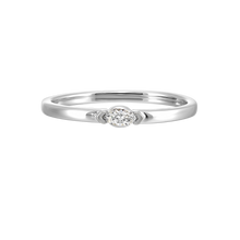 Load image into Gallery viewer, 14K White or Yellow Gold Marquise Cut Diamond Stackable Fashion Ring (0.08CTW)