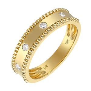 14Kt Yellow Gold Diamond 1/10Ctw Ring