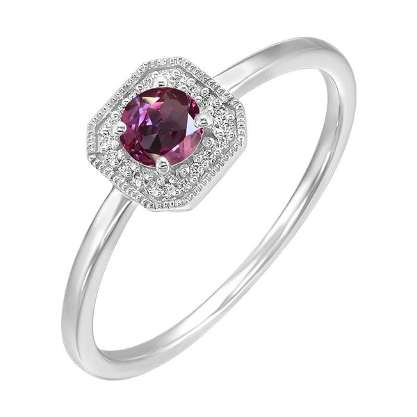 Syn Alexandrite & Diamond Fashion Ring