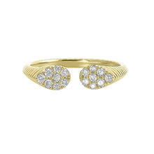 Load image into Gallery viewer, 14K Yellow Gold Flared Cuff Diamond Fashion Ring (0.25CTW)