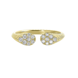 14K Yellow Gold Flared Cuff Diamond Fashion Ring (0.25CTW)