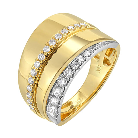 14Kt White Yellow Gold Diamond 3/8Ctw Ring