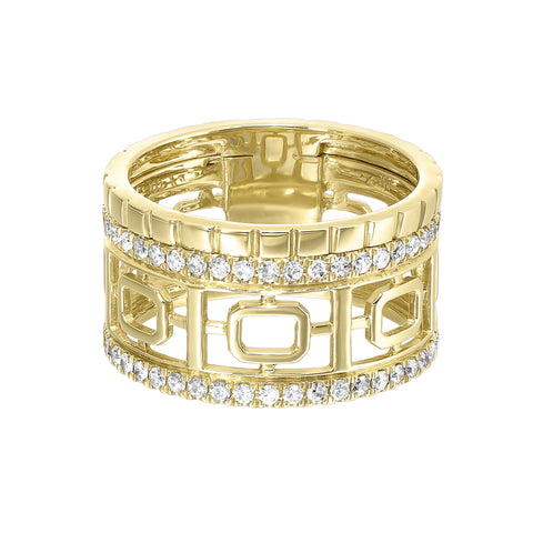 14K Yellow Gold 2 Channel Diamond Fashion Ring (0.63CTW)