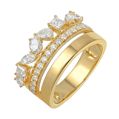 14Kt Yellow Gold Diamond 1 1/8Ctw Ring