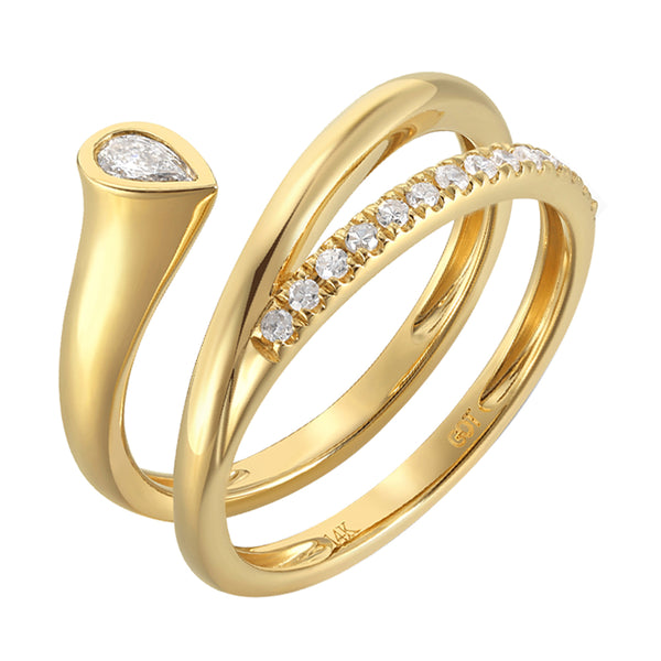 14Kt Yellow Gold Diamond 1/4Ctw Ring