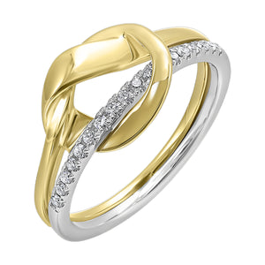 14Kt White Yellow Gold Diamond 1/8Ctw Ring