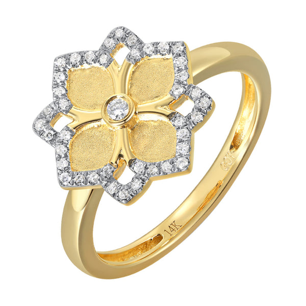 14Kt Yellow Gold Diamond 1/8Ctw Ring