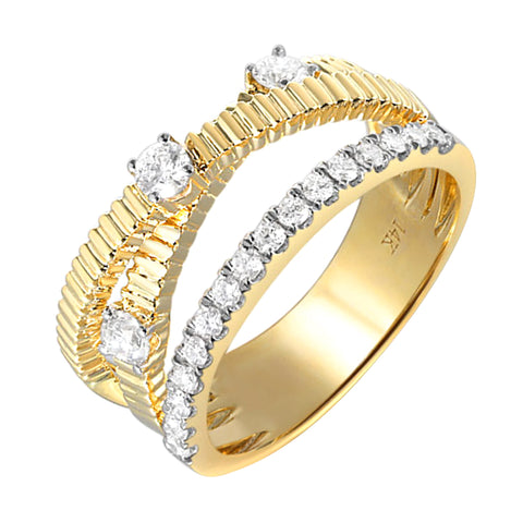 14Kt White Yellow Gold Diamond 1/2Ctw Ring
