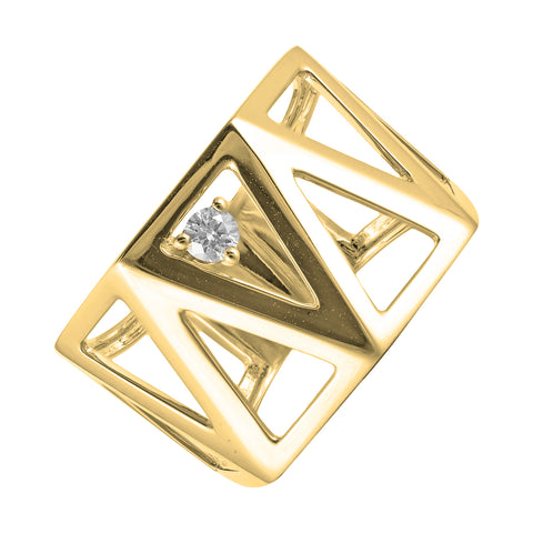 14Kt Yellow Gold Diamond 1/12Ctw Ring