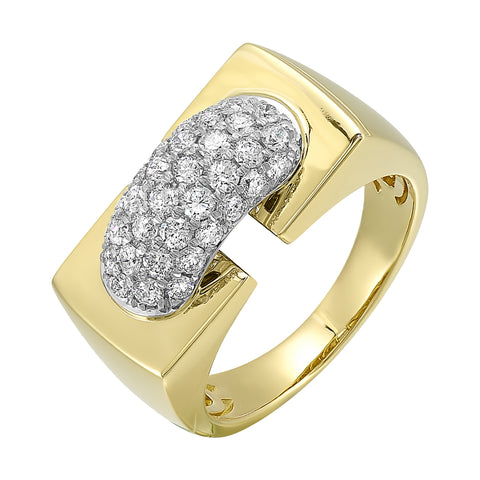 14Kt White Yellow Gold Diamond 3/4Ctw Ring