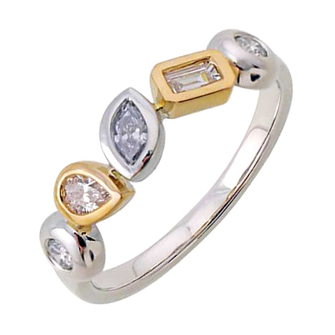 14Kt White Yellow Gold Diamond 3/8Ctw Ring