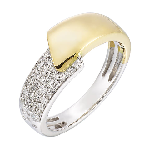 14Kt White Yellow Gold Diamond 1/4Ctw Ring