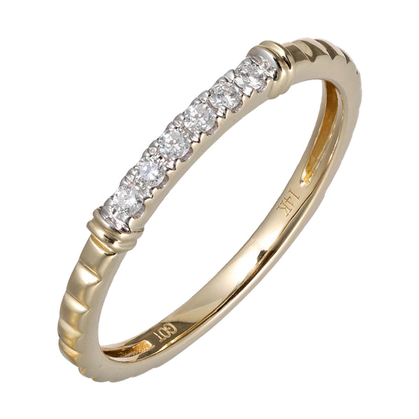 14Kt Yellow Gold Diamond 1/10Ctw Ring