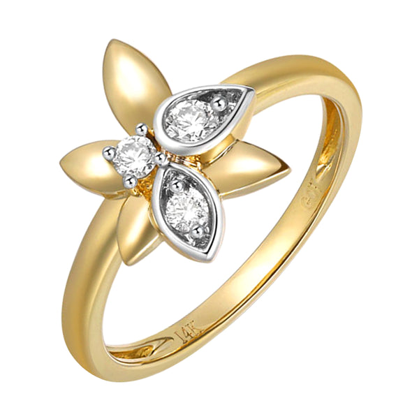 14Kt Yellow Gold Diamond 1/6Ctw Ring