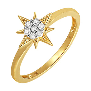 14Kt Yellow Gold Diamond 1/10Ctw Ring