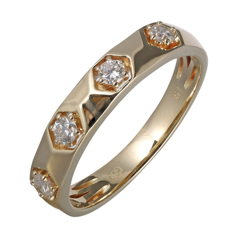 14Kt Yellow Gold Diamond 1/5Ctw Ring