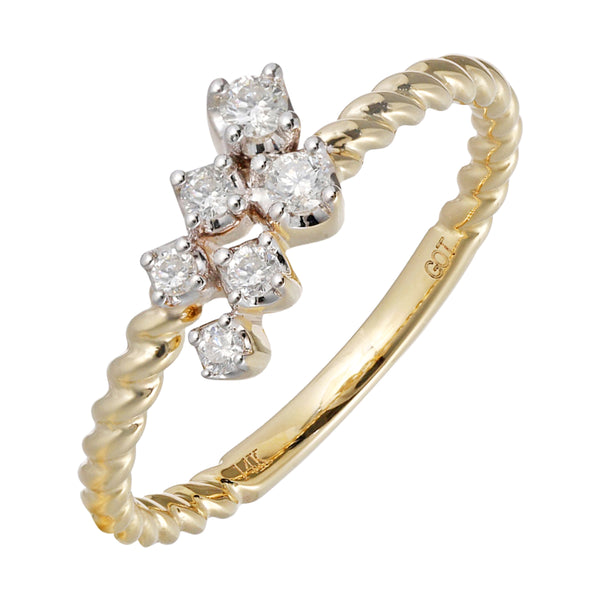 14Kt Yellow Gold Diamond 1/7Ctw Ring