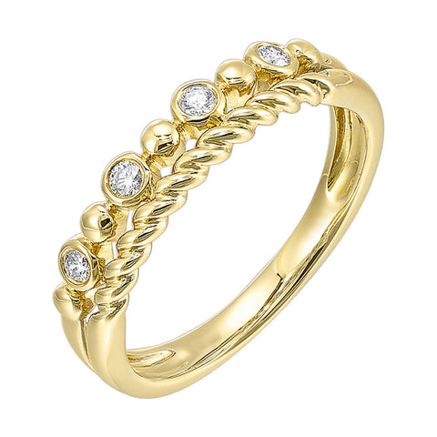 Diamond Rope Stackable Ring