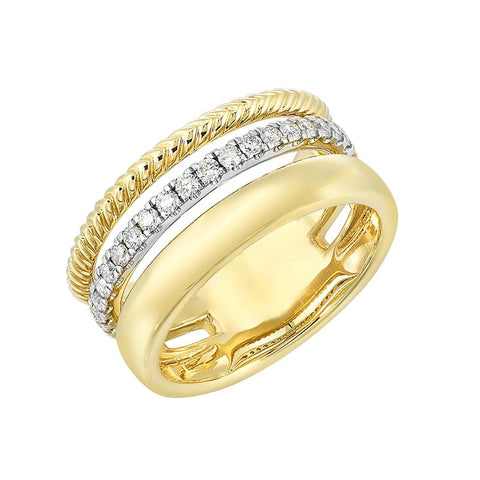 3Row Diamond Stackable Band