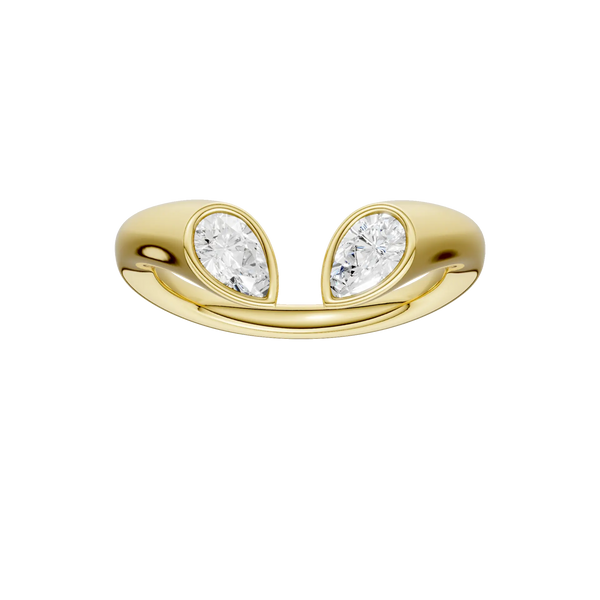 .50ctw EF/VS Lab Grown Flush-Set PS Open End Ring 14KY