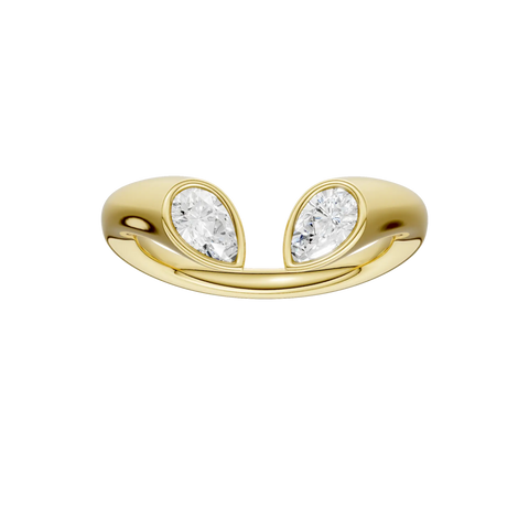 .50ctw EF/VS Lab Grown Flush-Set PS Open End Ring 14KY