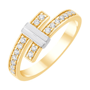 14Kt White Yellow Gold Diamond 1/5Ctw Ring