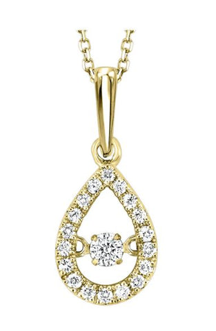 Teardrop Pendant with Chain Set in 10k Yellow Gold