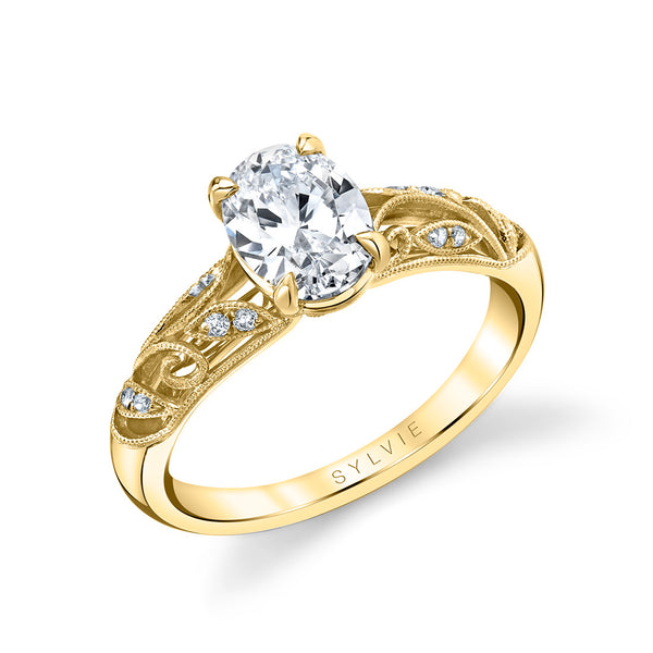 Oval Cut Modern Vintage Engagement Ring - Roial
