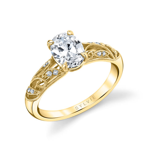 Oval Cut Modern Vintage Engagement Ring - Roial