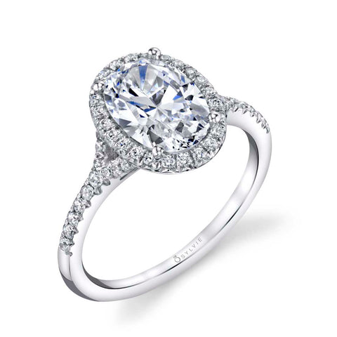 Oval Cut Halo Engagement Ring - Alexandra