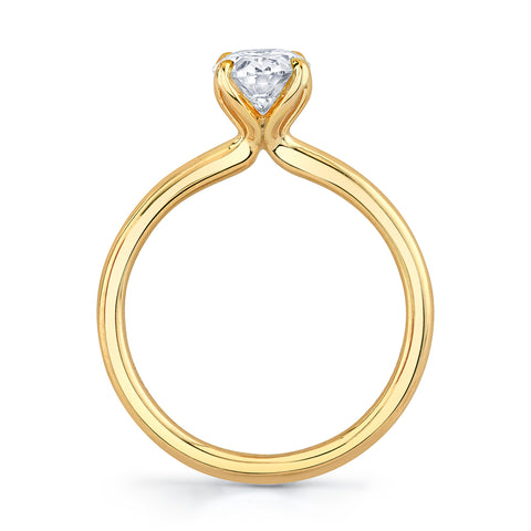 Tulira Solitaire Petal Prong Engagement Ring - Fawn