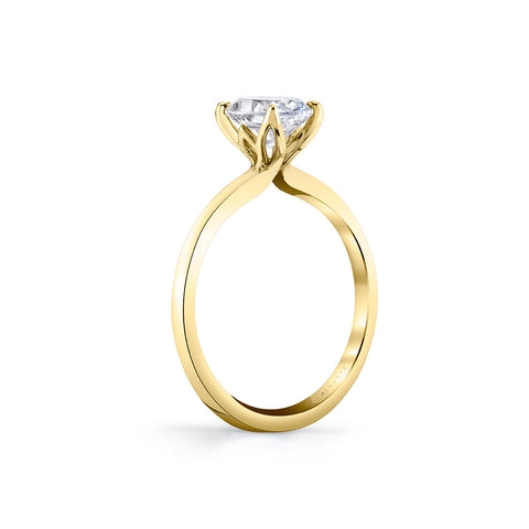 Tulira Solitaire Petal Prong Engagement Ring - Fawn