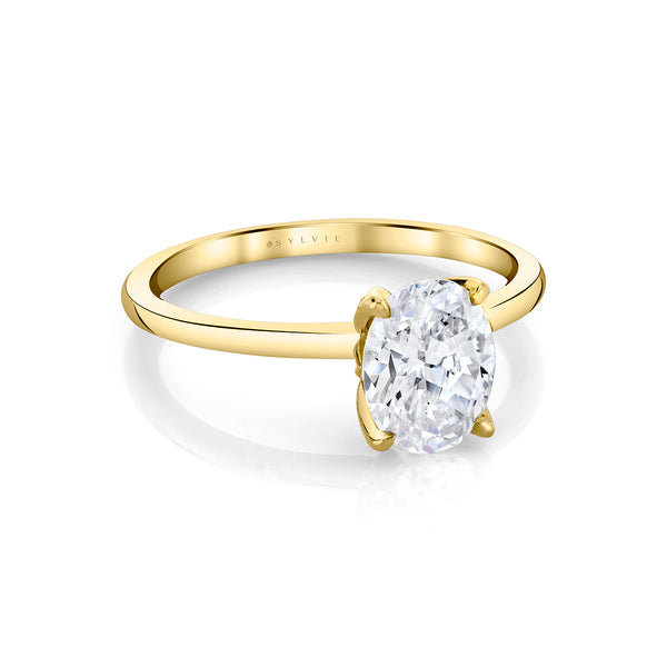 Tulira Oval Cut Solitaire Diamond Petal Prong Engagement Ring - Shay