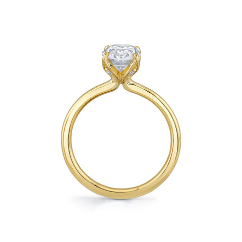 Tulira Oval Cut Solitaire Diamond Petal Prong Engagement Ring - Shay