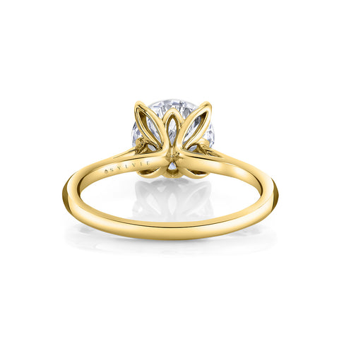 Tulira Solitaire Petal Prong Engagement Ring - Amber